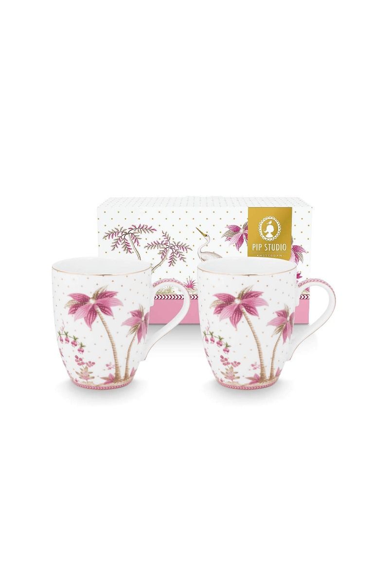 PIP Set/2 Mugs Large Jolie dot gold Pink