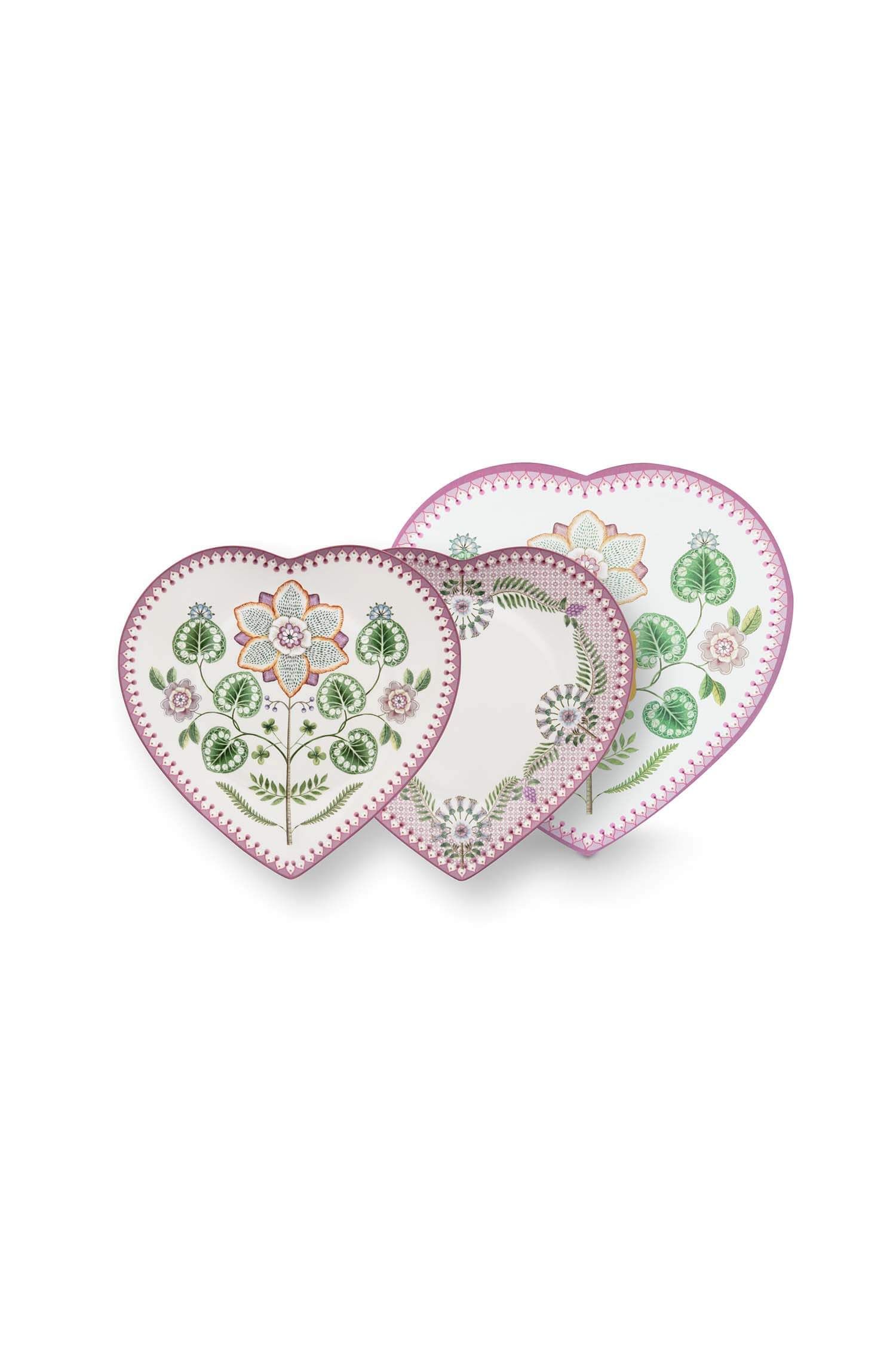 PIP Set/2 Heart Shape Plates Lily&Lotus