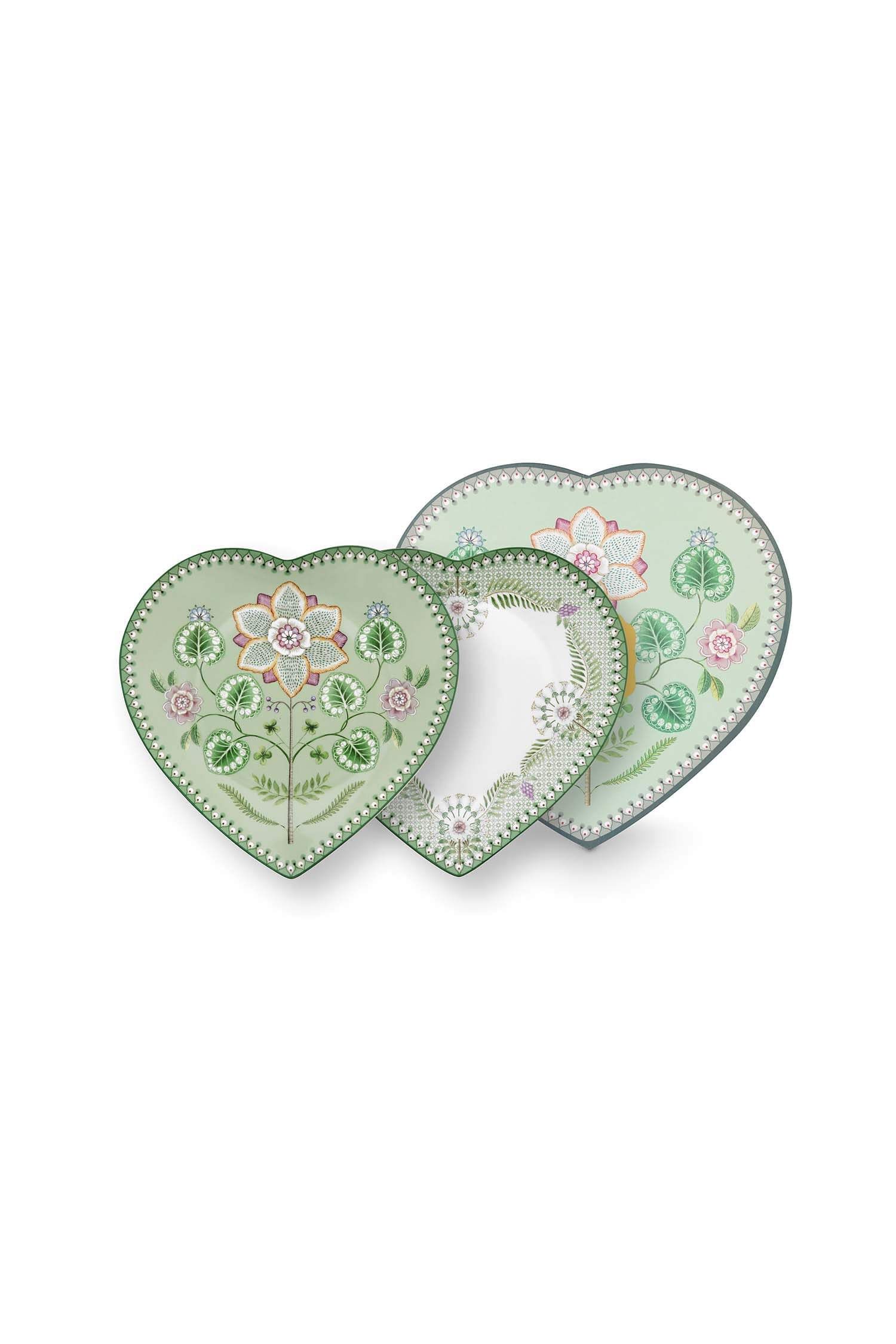 PIP Set/2 Heart Shape Plates Lily&Lotus