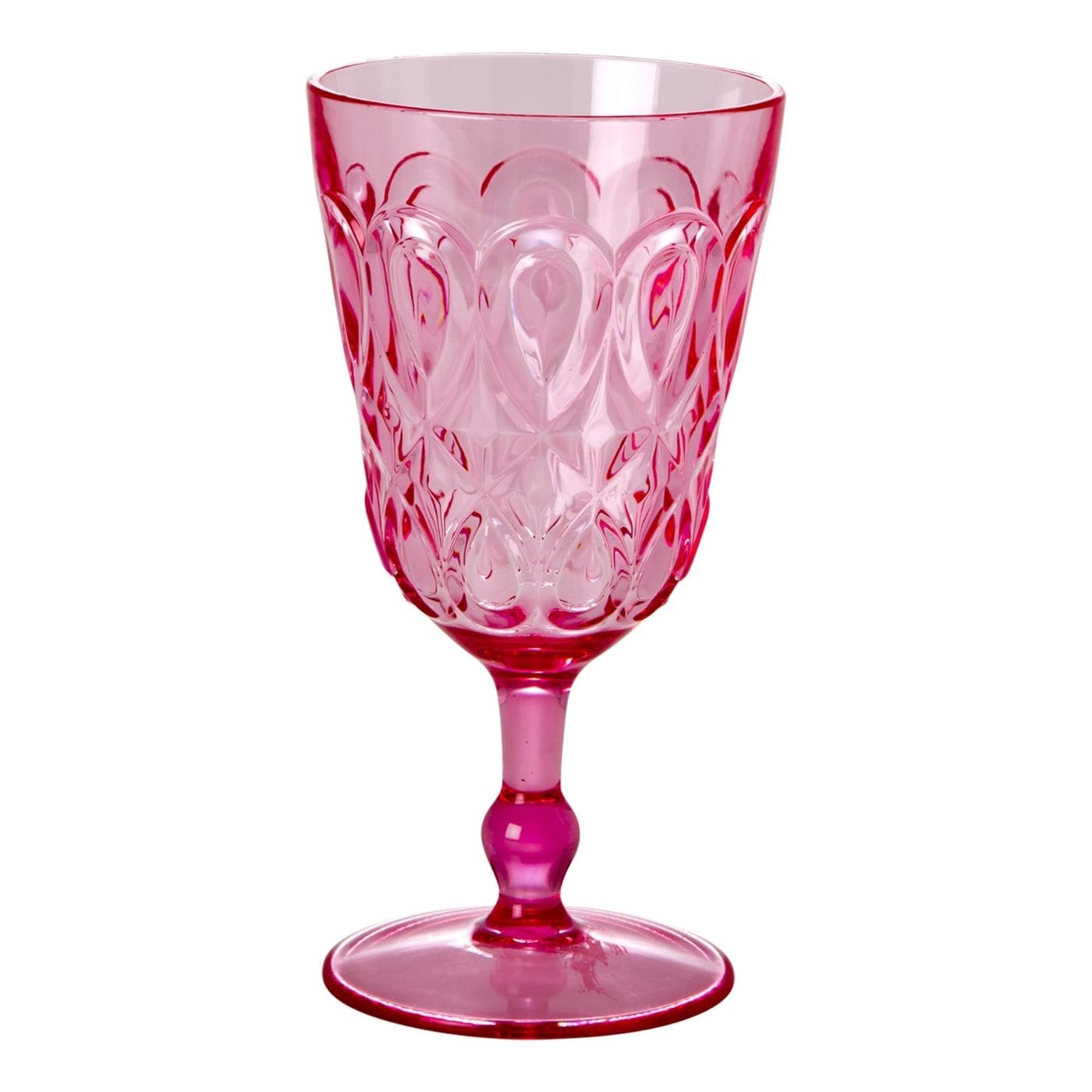 RICE Acrylic Wine Glass in Pink with Swi