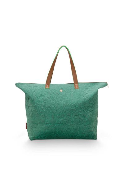 PIP Tote Bag Velvet Quiltey Days Green